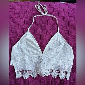 SHEIN Crochet Halter Top Womens Size L